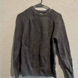 Zara Men's Charcoal Crewneck Sweater 100% Cotton Gray Grey